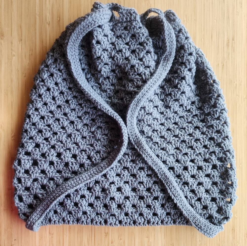 Crochet Backpack Gray